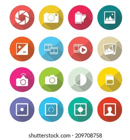 Set of vector photography icons in flat design set 1