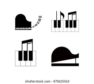 Set of vector piano logos