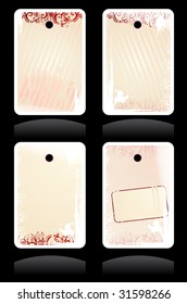 Set of vector pink grunge labels with copy-space