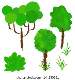 Set  vector plants