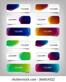 Set of vector plastic banners design template with circle shapes background