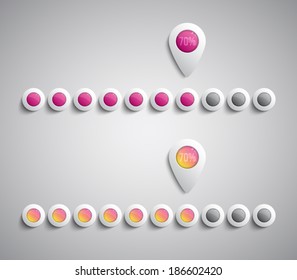 Set of vector plastic preloaders and progress loading bars for websites (ui) or applications (app) for smartphones and tablets. Clean and modern style design