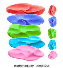 A set of vector plasticine brush strokes for your design on white background