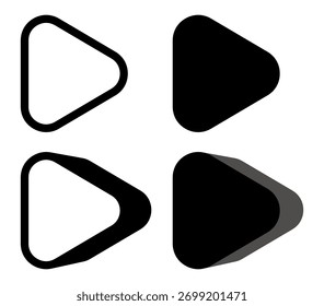 set vector play icon. play button sign video music play symbol design illustration