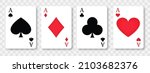 Set of vector playing card of four aces. Vector illustration.