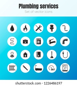 Set of vector plumbing icons.