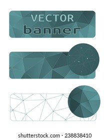 set of vector polygon abstract banner
