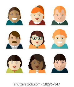 set of vector portraits