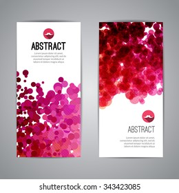 Set of Vector Poster Banners Templates with Dots Watercolor simulation Paint Splash. Abstract Background for Business Documents, Flyers and Placards.
