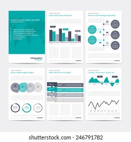 Set of vector poster infographic templates. Abstract background for business documents, flyers, posters and placards with infographics.