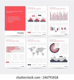 Set of vector poster infographic templates. Abstract background for business documents, flyers, posters and placards with infographics.