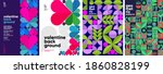 Set of vector posters or event banner. Valentine's day posters, valentines with abstract, geometric background. Geometric prints, geometric patterns. 