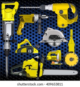 set of vector power tools