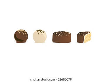 set of vector pralines