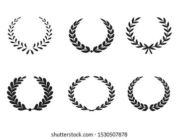 Set of vector Premium Laurel icons on white background. EPS Vector Illustration. Emblem and symbols.