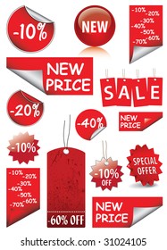 set of vector price tags