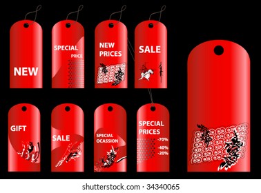 set of vector price tags