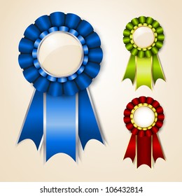 Conjunto de cintas de los premios vectoriales con lugar para el texto