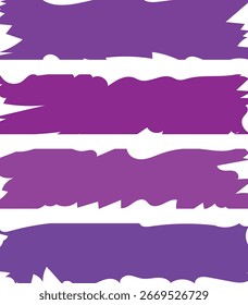 Set of vector purple rectangular shapes with torn edges on a white background