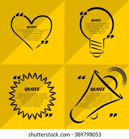 Set of vector Quote templates. Quote bubble. Empty template. Information, text. Quote form.