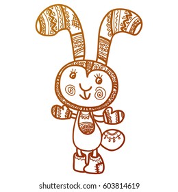 set of vector rabbits on a white background