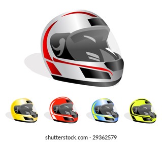 set of vector racing helmets