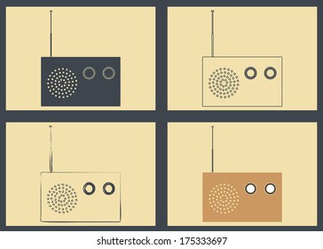set vector radio icons