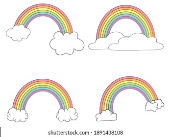 Set Vector Rainbows White Background Stock Vector (Royalty Free ...