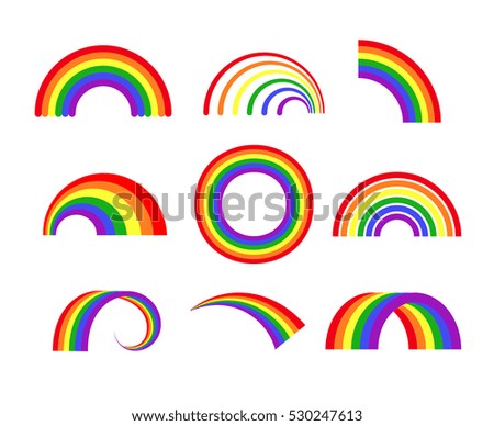 Set of vector rainbows white background 商業照片 © 