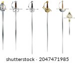 Set of the vector rapier and epee for fencing or duel