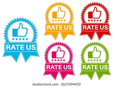 ícone definir taxa de vetor nos eua. símbolo de estrelas de classificação para revisão de modelo de produto banner design vetor ilustração