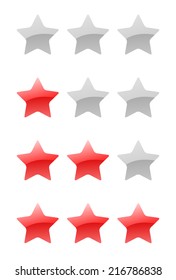 set of vector rating stars on the white background
