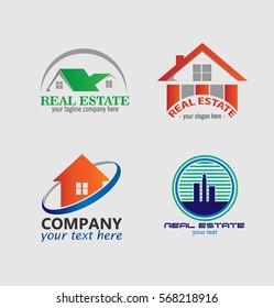 Set of Vector Real Estate, House, Home, Building, Property Logo Design