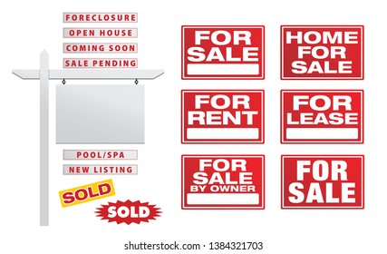 Left Facing Red Rent Real Estate Stock Photo 73089730 | Shutterstock