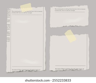 Conjunto de piezas realistas de Vector de diario con cinta adhesiva sobre fondo transparente.