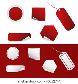 Set of vector realistic price tags.