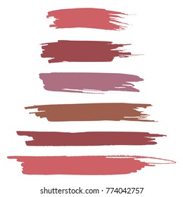 Set of vector realistic text highlighter marker or brush strokes in gentle tones for text accentuation