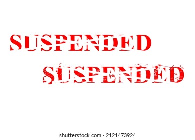 Set Vector Rectangle Red Rubber Stamp, Suspended

