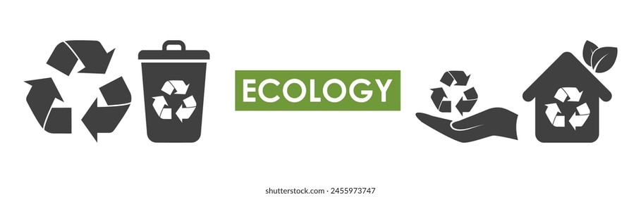 Set of vector recycling icons, environmental icons