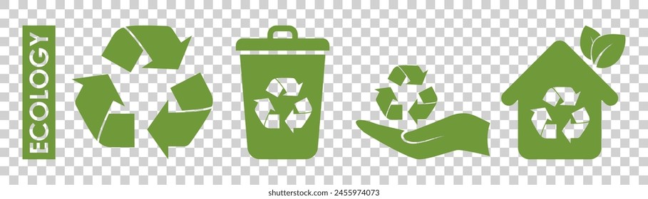 Set of vector recycling icons, environmental icons