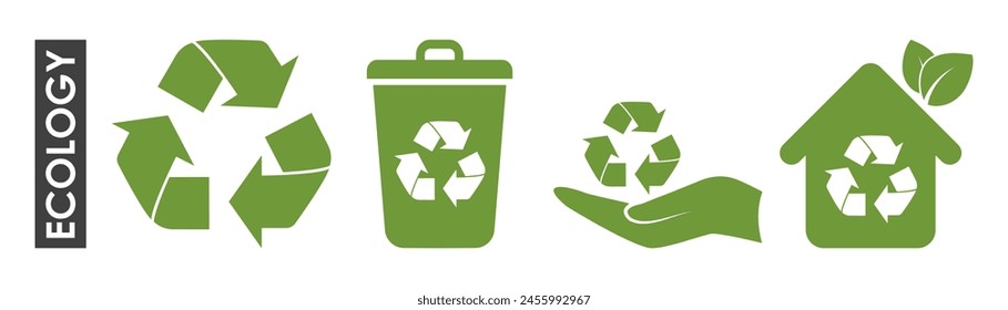 Set of vector recycling icons, environmental icons