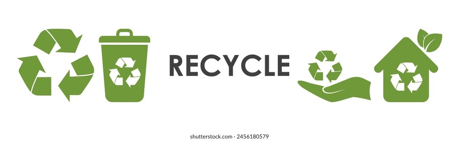 Conjunto de iconos de reciclaje de Vector, iconos ambientales