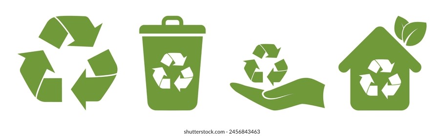 Set of vector recycling icons, environmental icons.