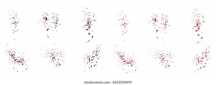 Conjunto de diseño de fondo de salpicaduras de manchas de sangre roja de Vector