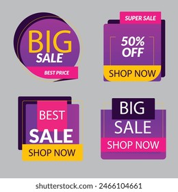 Set of vector red starburst, sunburst badges. Simple flat style vintage labels, stickers with sale discount text. Sale quality tags and labels. Template banner shopping badges.