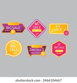 Set of vector red starburst, sunburst badges. Simple flat style vintage labels, stickers with sale discount text. Sale quality tags and labels. Template banner shopping badges.