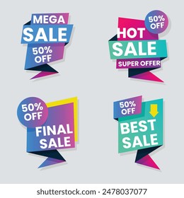 Set of vector red starburst, sunburst badges. Simple flat style vintage labels, stickers with sale discount text. Sale quality tags and labels. Template banner shopping badges.