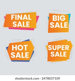 Set of vector red starburst, sunburst badges. Simple flat style vintage labels, stickers with sale discount text. Sale quality tags and labels. Template banner shopping badges.