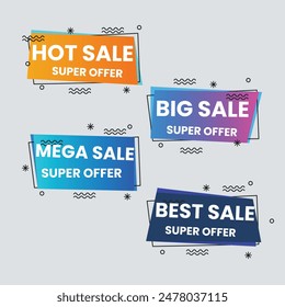 Set of vector red starburst, sunburst badges. Simple flat style vintage labels, stickers with sale discount text. Sale quality tags and labels. Template banner shopping badges.