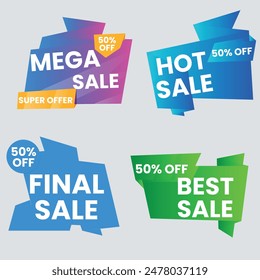 Set of vector red starburst, sunburst badges. Simple flat style vintage labels, stickers with sale discount text. Sale quality tags and labels. Template banner shopping badges.